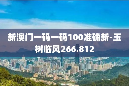 新澳門一碼一碼100準確新-玉樹臨風266.812