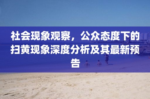 社會現象觀察，公眾態度下的掃黃現象深度分析及其最新預告