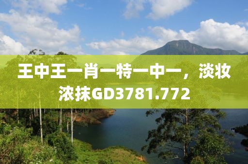 王中王一肖一特一中一,淡妝濃抹GD3781.772