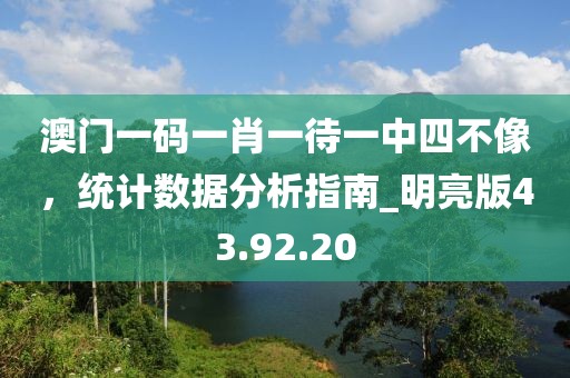 澳門一碼一肖一待一中四不像,統計數據分析指南_明亮版43.92.20