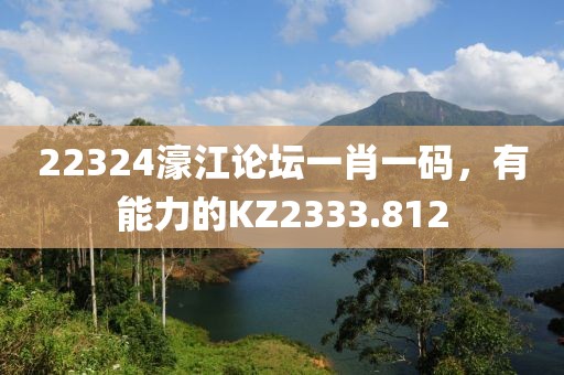 22324濠江論壇一肖一碼，有能力的KZ2333.812