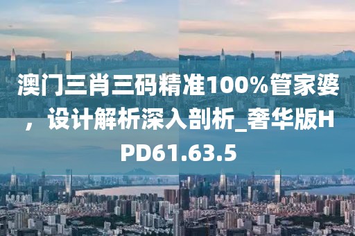 澳門三肖三碼精準100%管家婆，設計解析深入剖析_奢華版HPD61.63.5