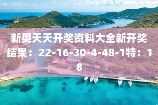 新奧天天開獎資料大全新開獎結果：22-16-30-4-48-1特：18