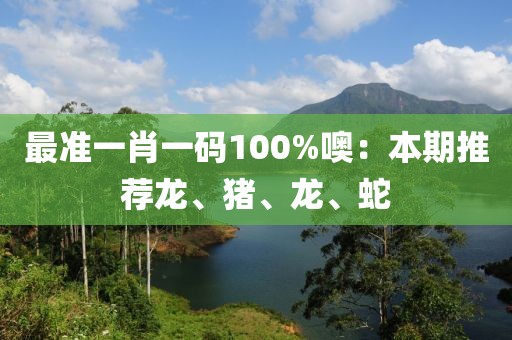最準(zhǔn)一肖一碼100%噢：本期推薦龍、豬、龍、蛇