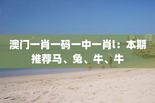 澳門一肖一碼一中一肖l：本期推薦馬、兔、牛、牛