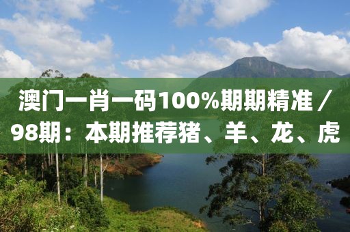 澳門一肖一碼100%期期精準／98期：本期推薦豬、羊、龍、虎