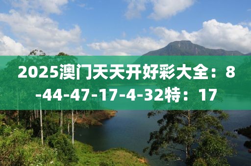 2025澳門天天開好彩大全:8-44-47-17-4-32特:17