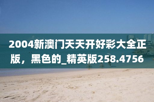 2004新澳門天天開好彩大全正版，黑色的_精英版258.4756