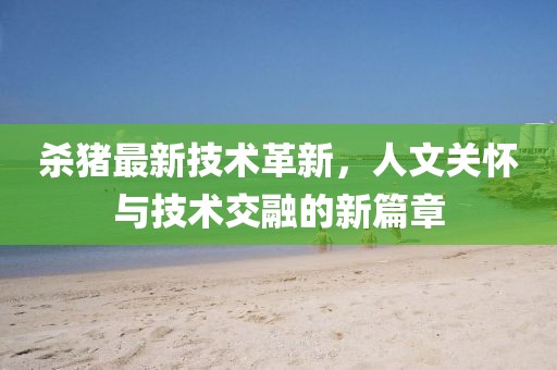 殺豬最新技術(shù)革新，人文關(guān)懷與技術(shù)交融的新篇章