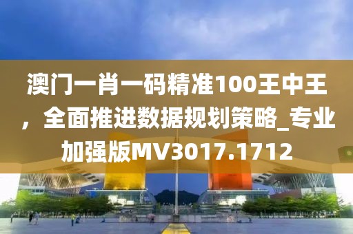 澳門一肖一碼精準100王中王,全面推進數據規劃策略_專業加強版MV3017.1712