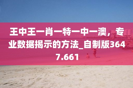 王中王一肖一特一中一澳，專業數據揭示的方法_自制版3647.661