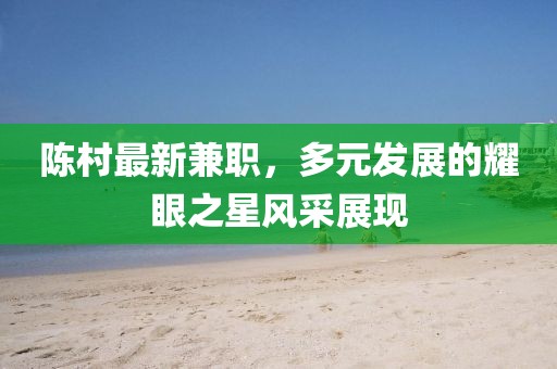 陳村最新兼職,多元發展的耀眼之星風采展現