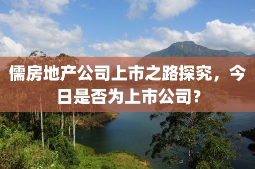 儒房地產公司上市之路探究，今日是否為上市公司？