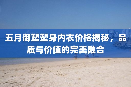 五月御塑塑身內衣價格揭秘，品質與價值的完美融合