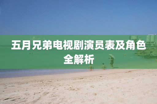 五月兄弟電視劇演員表及角色全解析