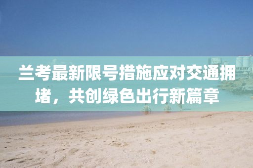 蘭考最新限號措施應對交通擁堵，共創綠色出行新篇章