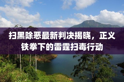 掃黑除惡最新判決揭曉，正義鐵拳下的雷霆掃毒行動