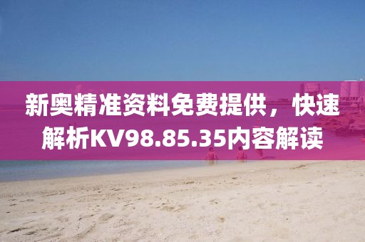 新奧精準資料免費提供，快速解析KV98.85.35內容解讀