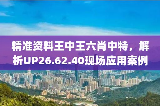 精準資料王中王六肖中特，解析UP26.62.40現場應用案例