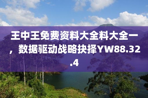王中王免費資料大全料大全一，數(shù)據(jù)驅動戰(zhàn)略抉擇YW88.32.4