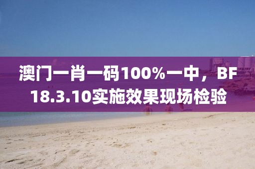 澳門一肖一碼100%一中，BF18.3.10實施效果現場檢驗