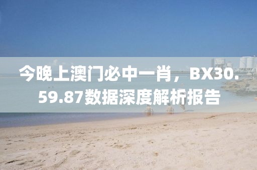 今晚上澳門必中一肖,BX30.59.87數據深度解析報告