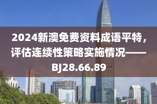 2024新澳免費資料成語平特，評估連續性策略實施情況——BJ28.66.89