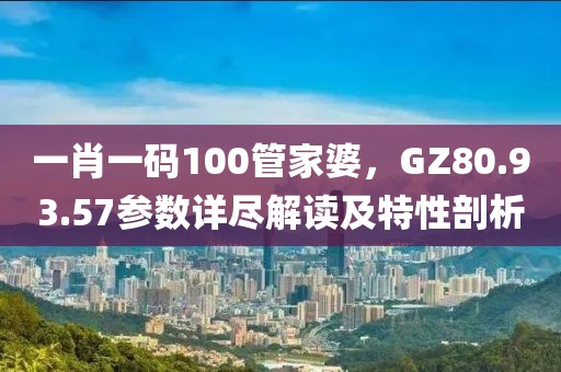 一肖一碼100管家婆,GZ80.93.57參數詳盡解讀及特性剖析