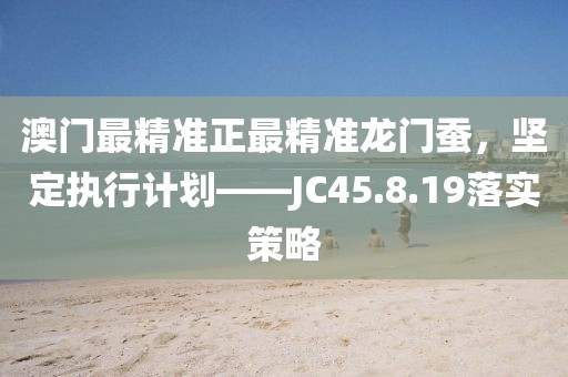 澳門最精準正最精準龍門蠶，堅定執行計劃——JC45.8.19落實策略