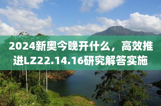 2024新奧今晚開什么，高效推進LZ22.14.16研究解答實施