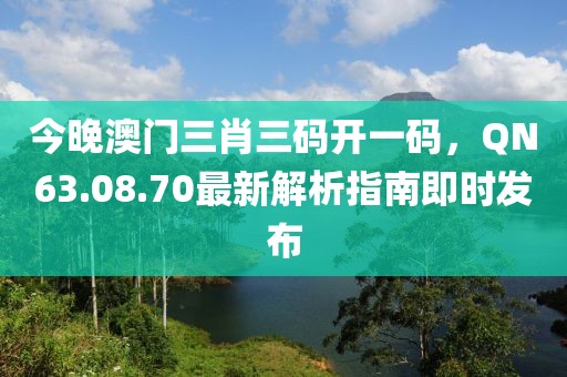 今晚澳門三肖三碼開一碼,QN63.08.70最新解析指南即時發布
