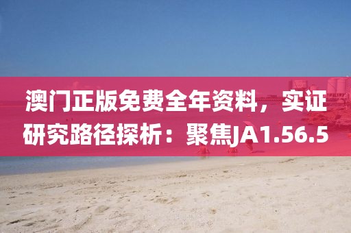 澳門正版免費全年資料，實證研究路徑探析：聚焦JA1.56.50