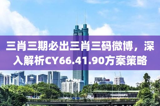 三肖三期必出三肖三碼微博,深入解析CY66.41.90方案策略