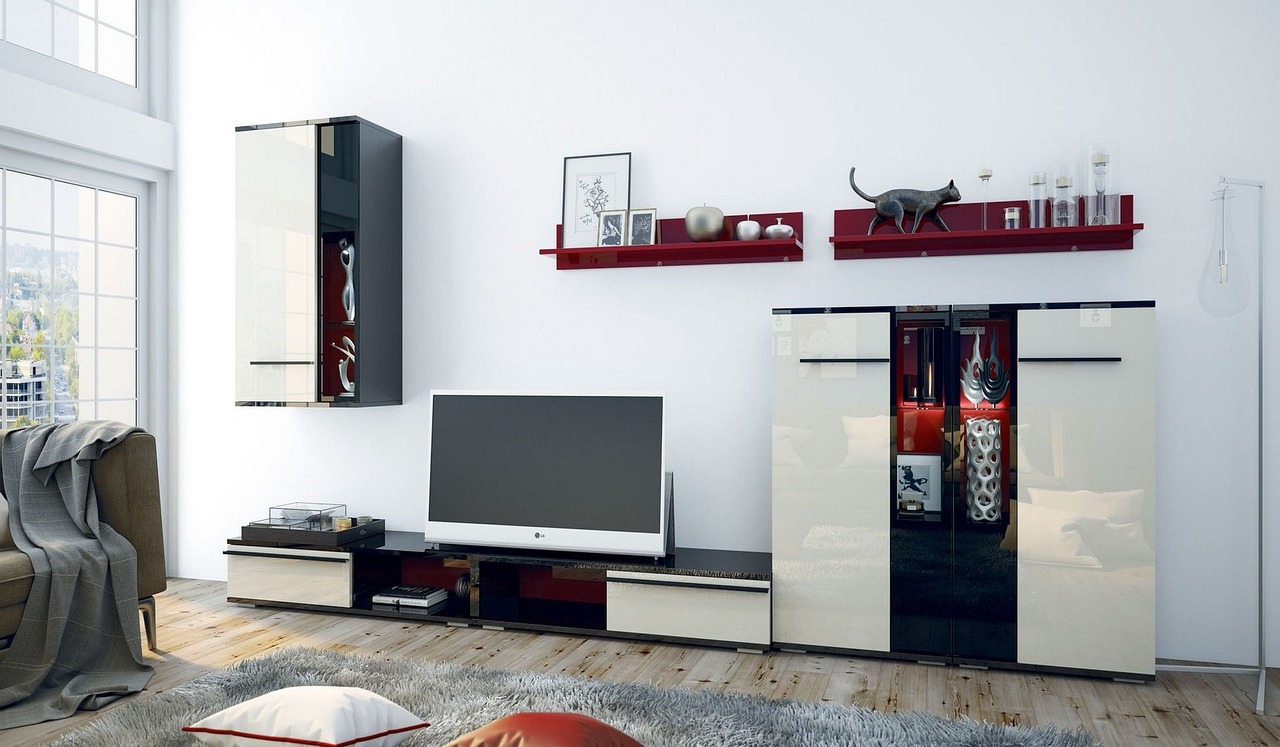 書柜電視背景墻,家居美學的極致融合